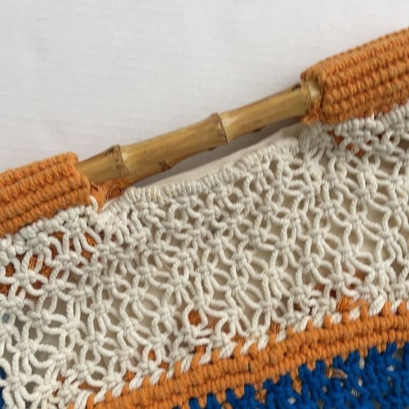 Crocheted Oversized Clutch Great Large Bamboo - Picture 2 of 6